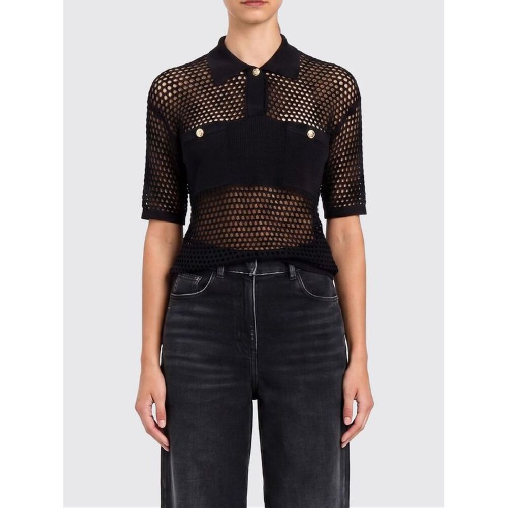 Actitude Twinset Women Mesh Viscose Polo Shirt Actitude Twinset